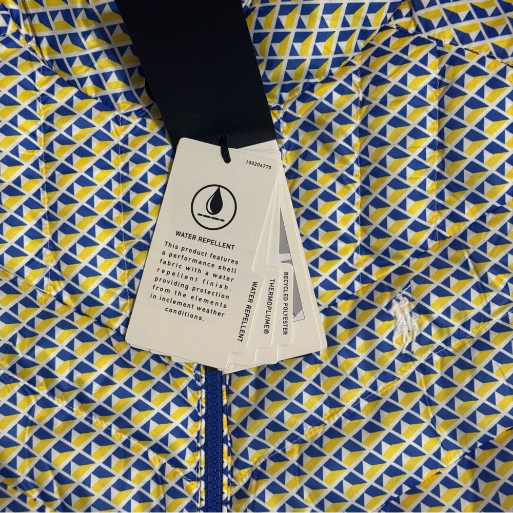 RLX Ralph Lauren Reversible Quilted Puffer Vest Golf Blue Yellow NWT Women’s S - Picture 7 of 13